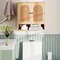 Natural MDF Engineered Wood Bathroom Wall Cabinet with Rattan Doors and Shelf